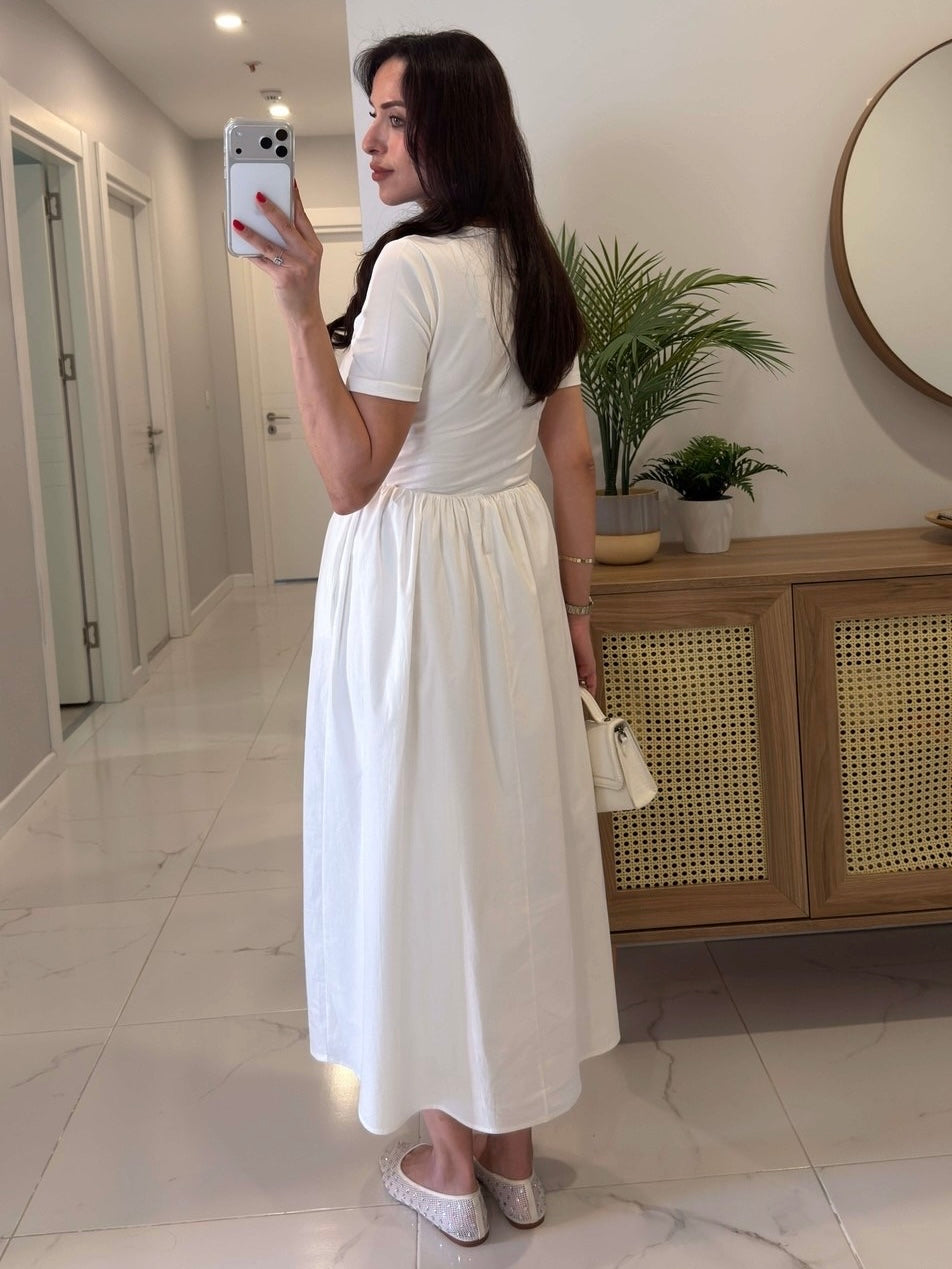 Lace-Up Midi Dress