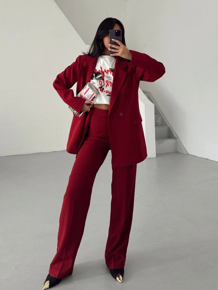 Burgundy Suit Set