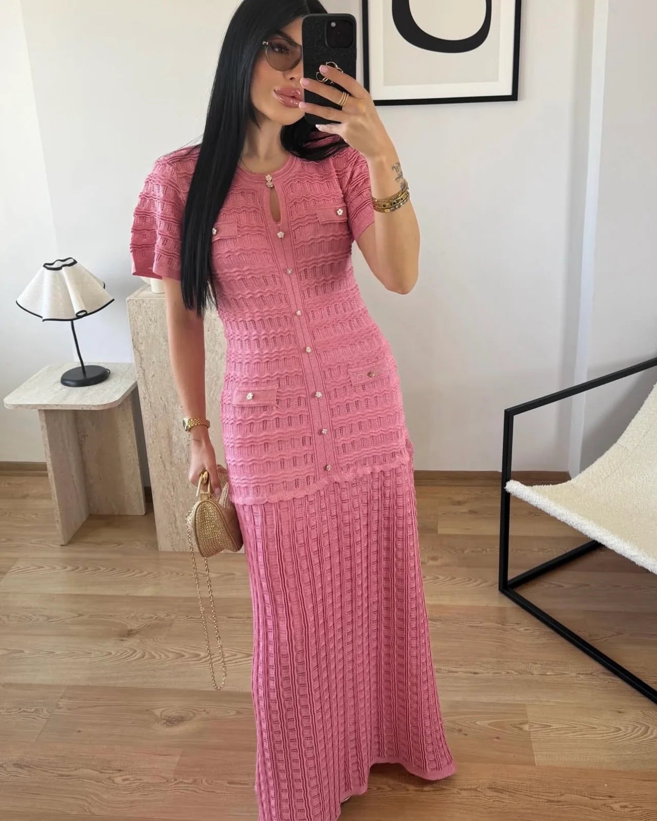 Sandro Tweed Maxi Dress