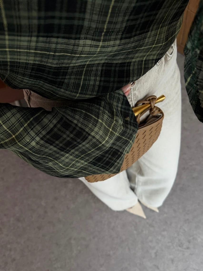 Green Checkered Blouse