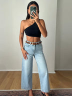 Wide-Leg Cropped Jeans
