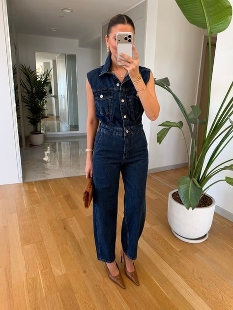 Chic Blue Denim Jumpsuit
