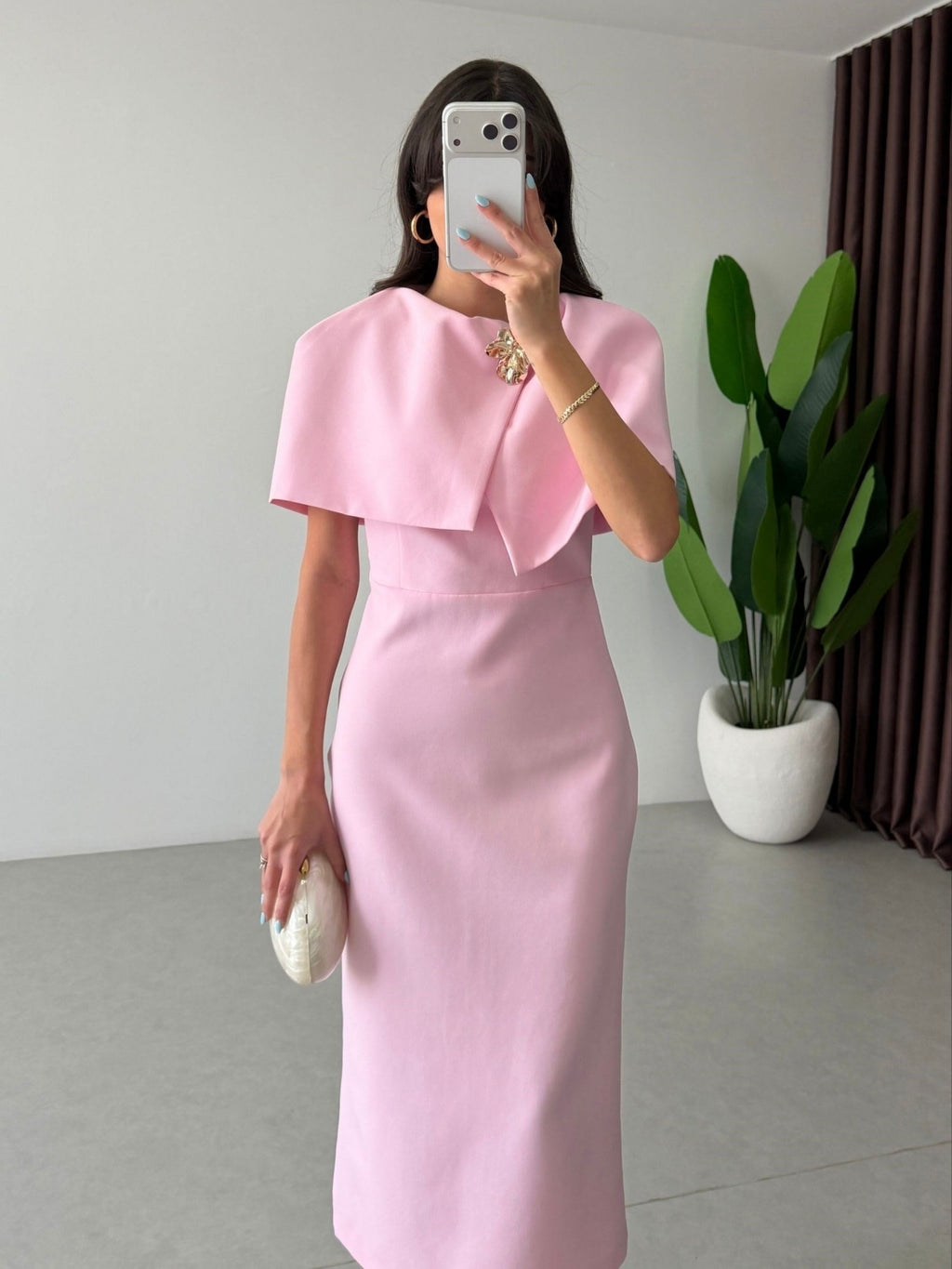 Aurora Cape Midi Dress