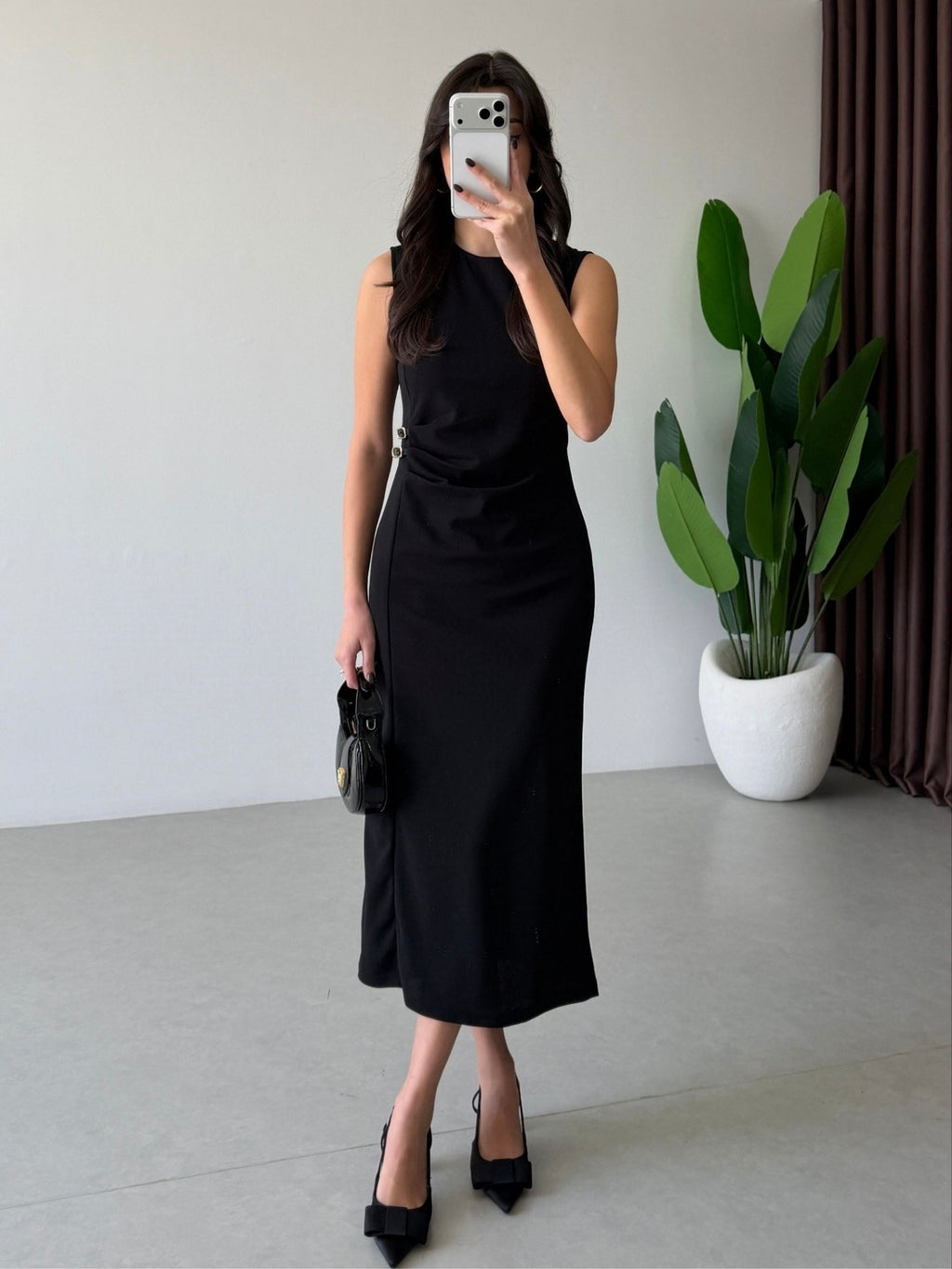 Classic Black Midi Dress
