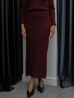 Burgundy Knitted Wool Set
