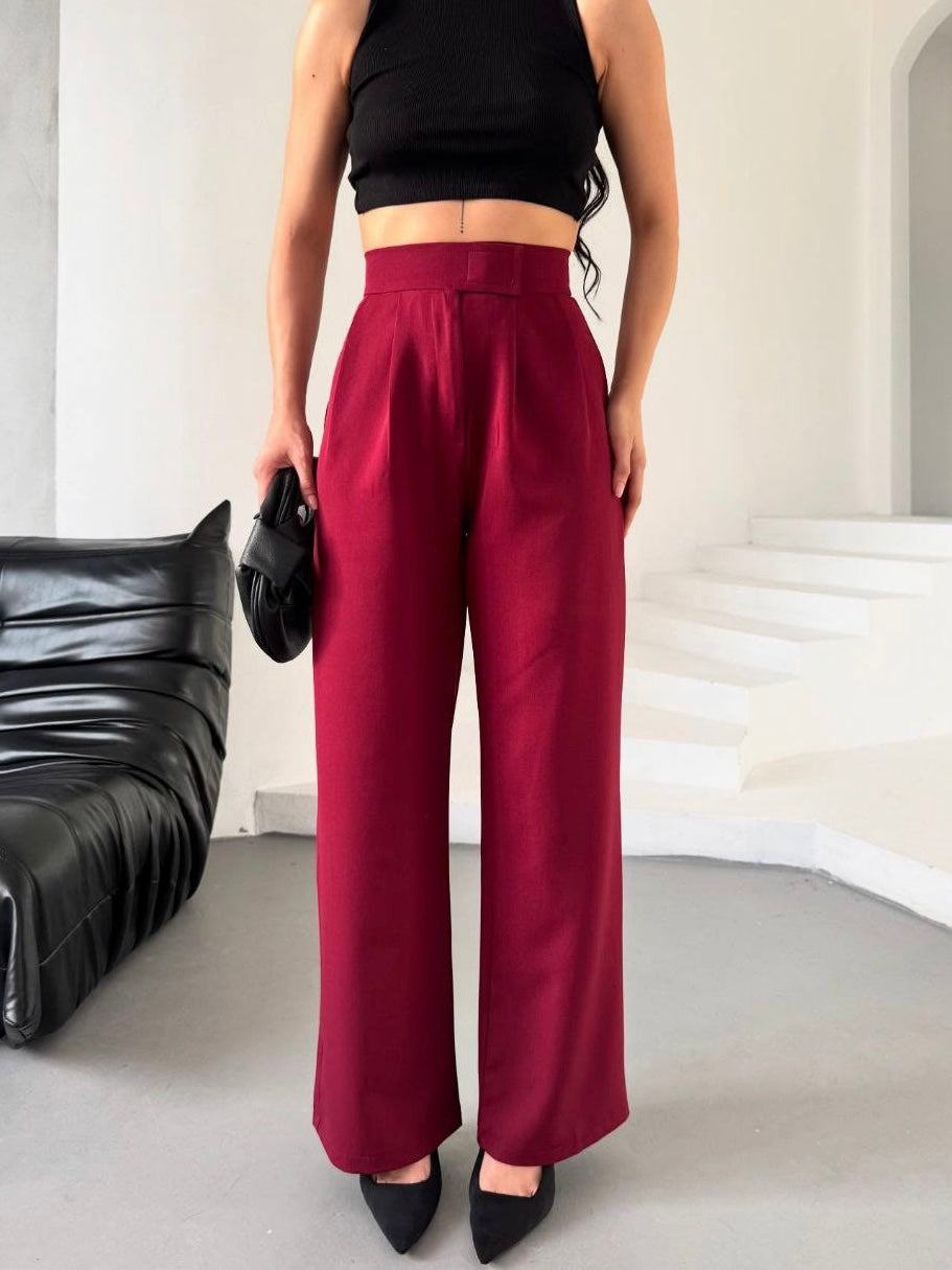 Burgundy Plaid Pants