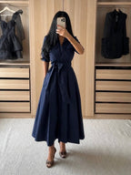 Midnight Elegance Midi Dress