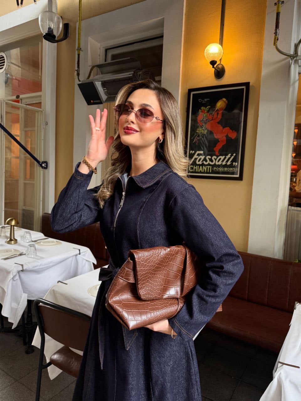 Denim Zip-Up Maxi Dress