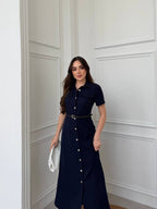 Navy Utility Shirt Dress