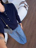 Massimo Dutti Navy Blouse