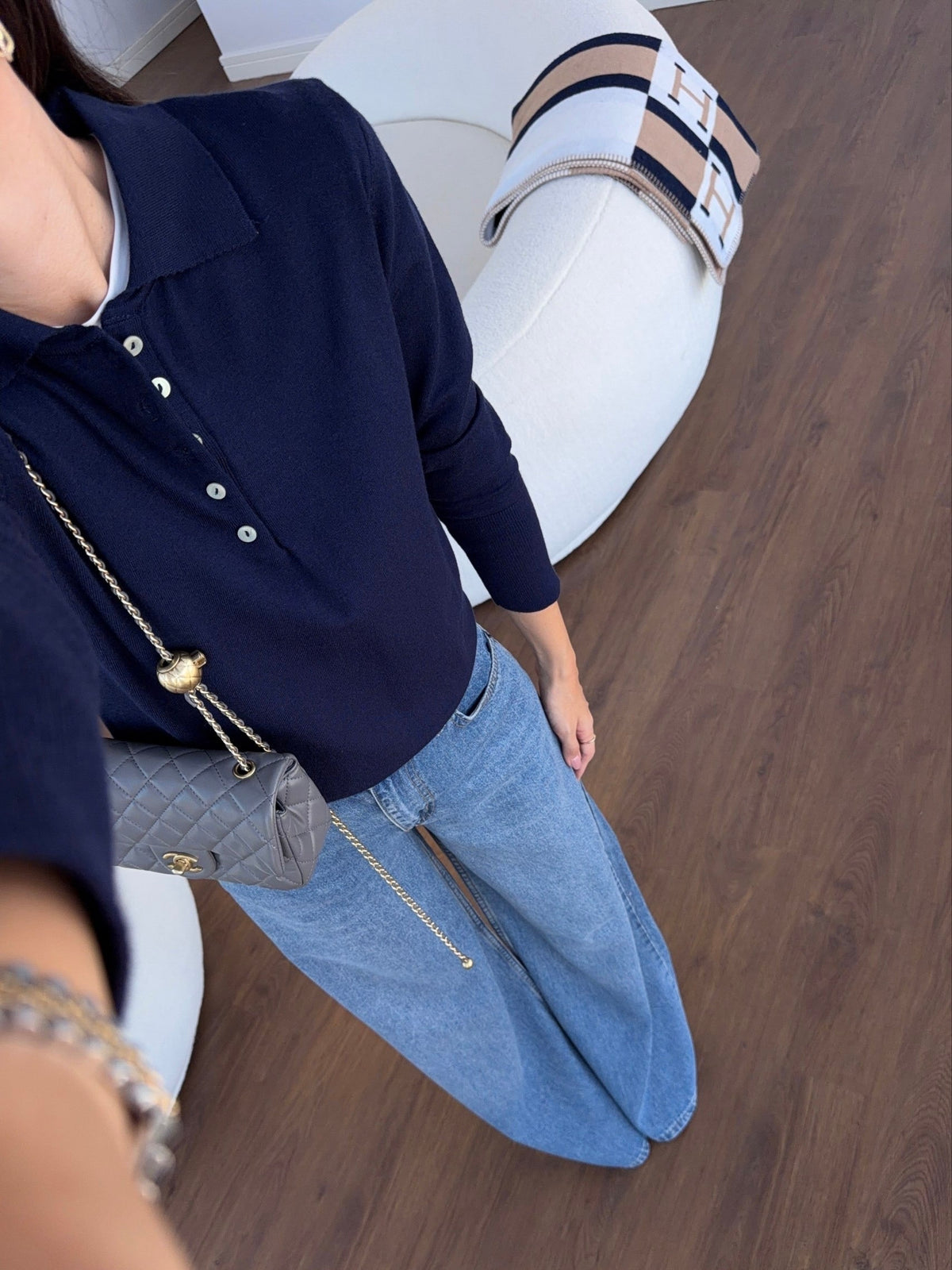 Massimo Dutti Navy Blouse