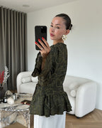 Luna Embroidered Peplum Blouse