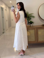 Ivory Eyelet Midi Dress