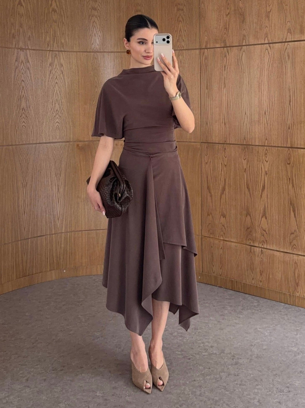 Brown Two-Piece Dress