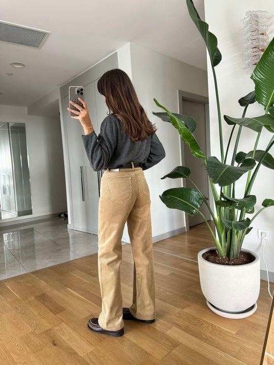 Beige Corduroy Jeans