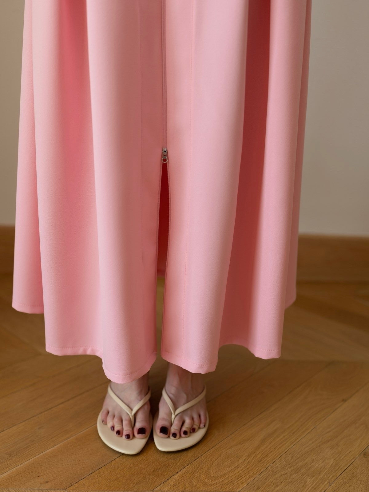 Blush Zip Midi Dress