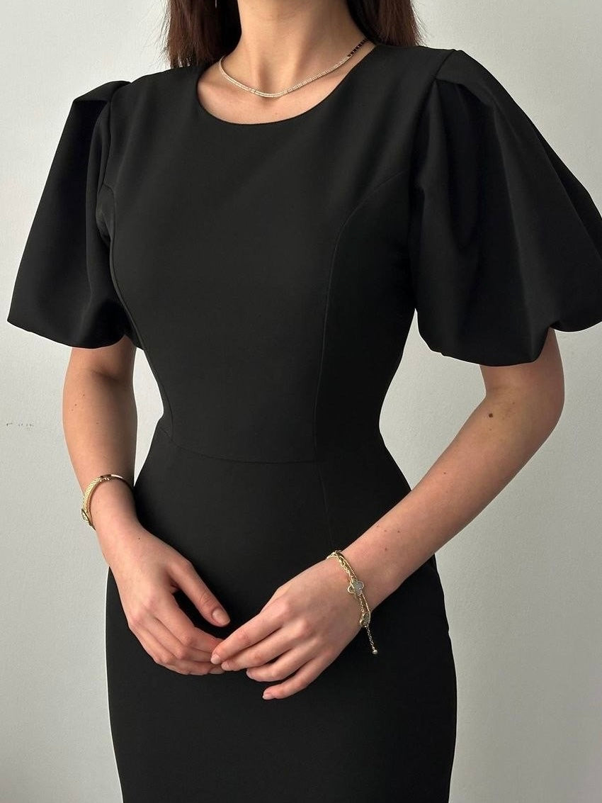 Black Royal Puff Dress