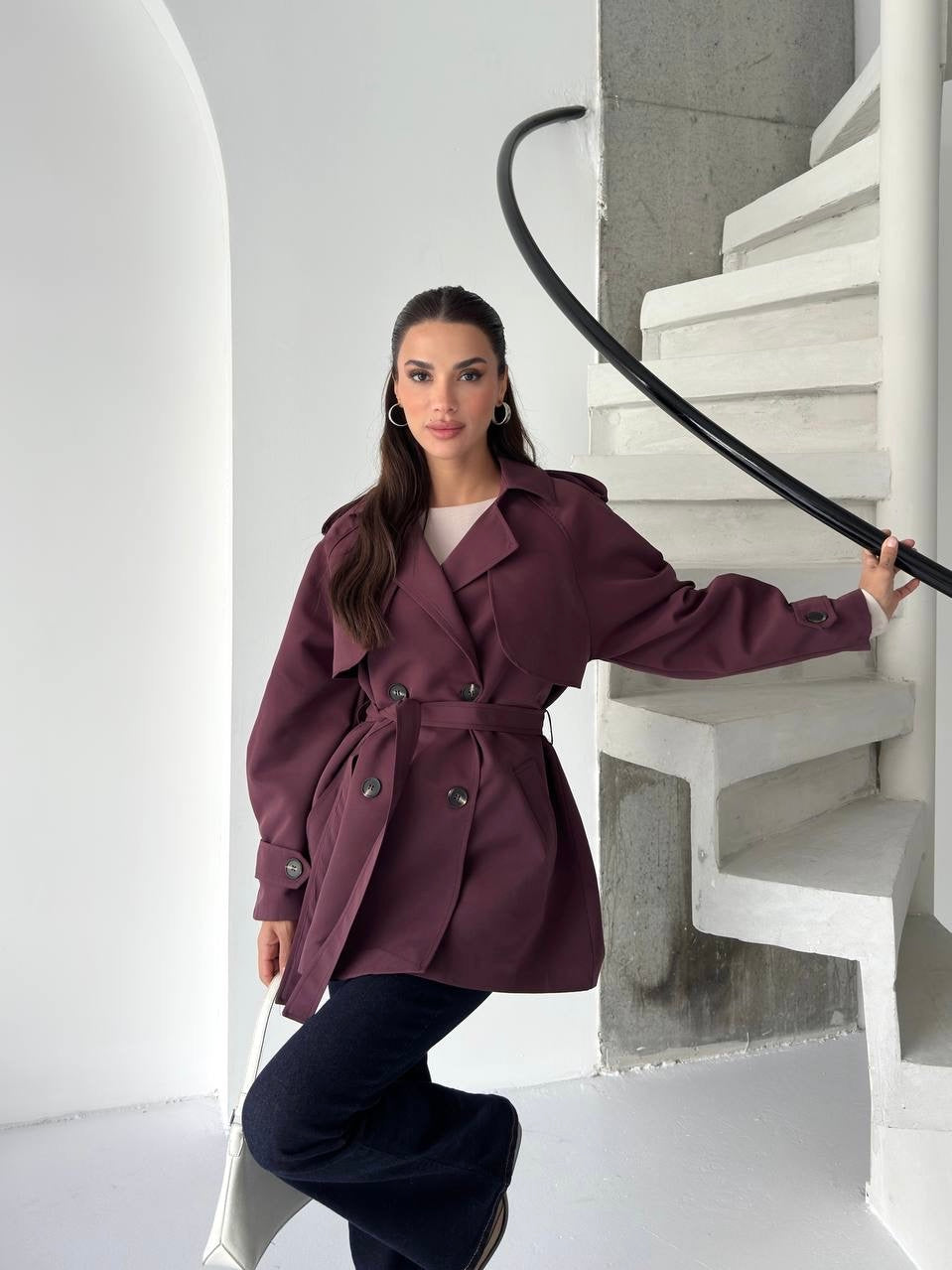 Burgundy Trench Coat