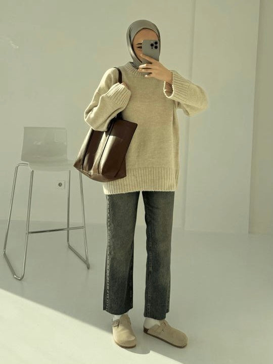 Beige Wool Sweater