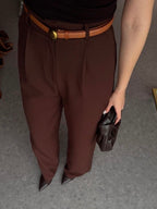 Brown Formal Fabric Pants