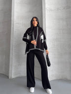 Black Wool Set With a Scarf