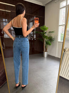 High Waist Straight Jeans