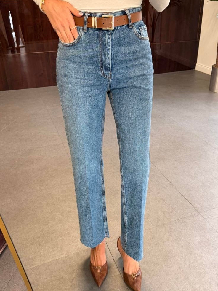 High Waist Straight Jeans