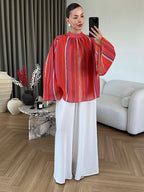 Sunset Stripe Belted Blouse