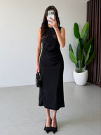 Classic Black Midi Dress