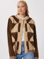 Beige & Brown Cardigan