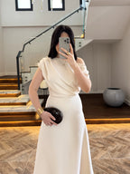 Ivory Grace Drape Dress