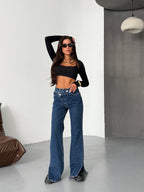 High Waist Straight Jeans