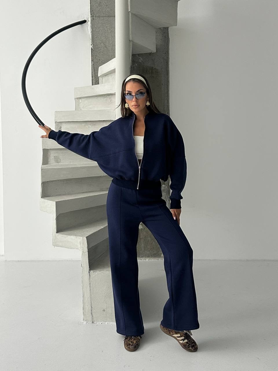 Navy Zip-Up Tracksuit