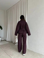 Burgundy Denim Set