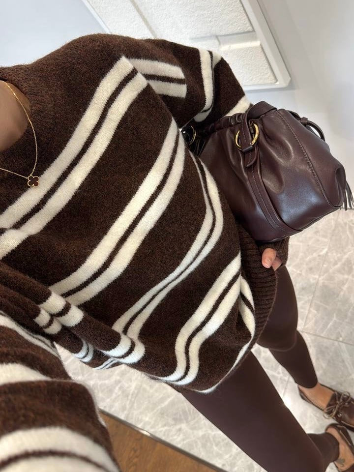 Brown Striped Sweater