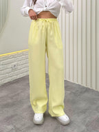 Lemon Breeze Wide-Leg Pants
