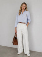 CLUBSY Embroidered Blue Shirt