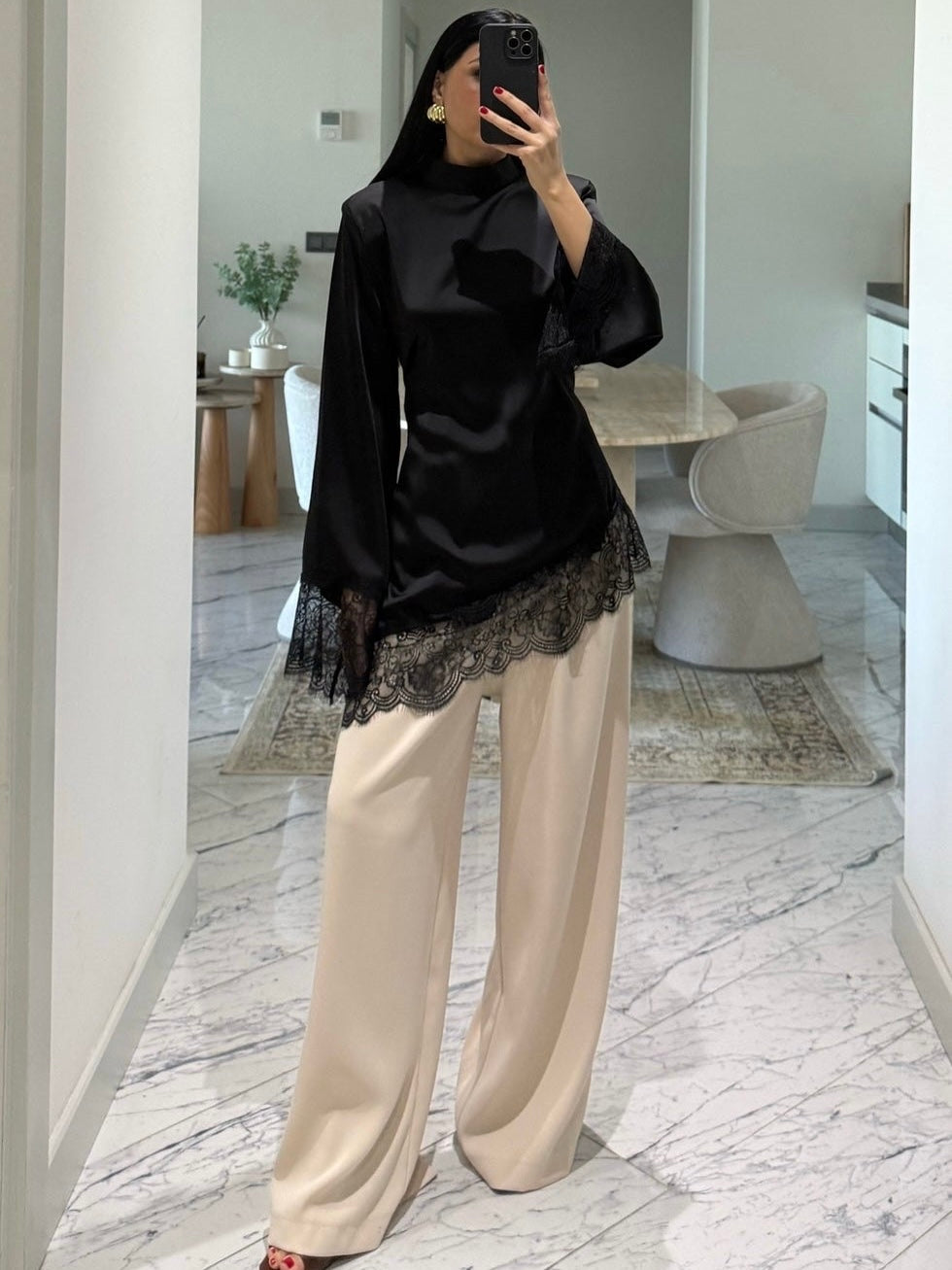 Black lace blouse