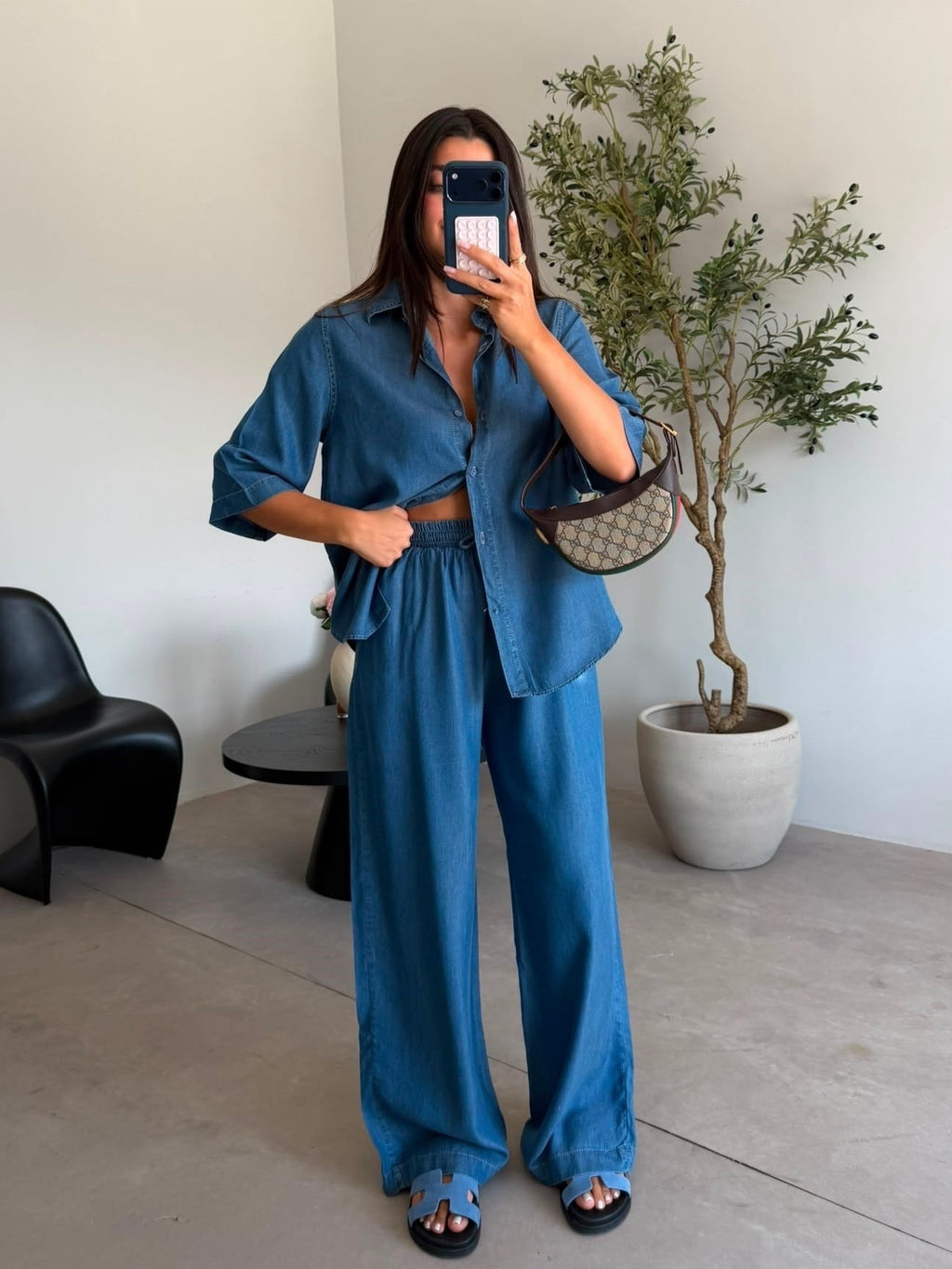 Blue Relaxed Two-Piece Set
