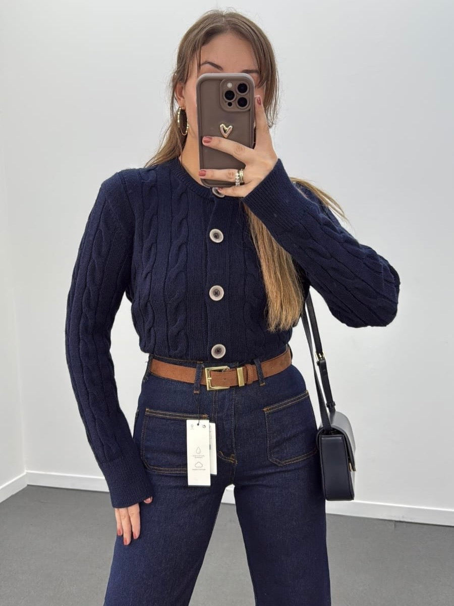 Navy Chunky Cardigan