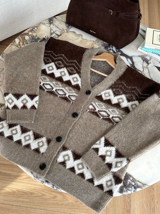 Brown Oversized Cardigan