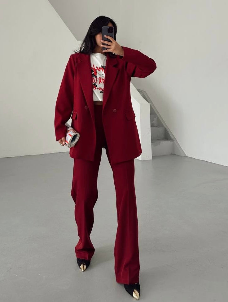 Burgundy Suit Set