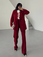 Burgundy Suit Set