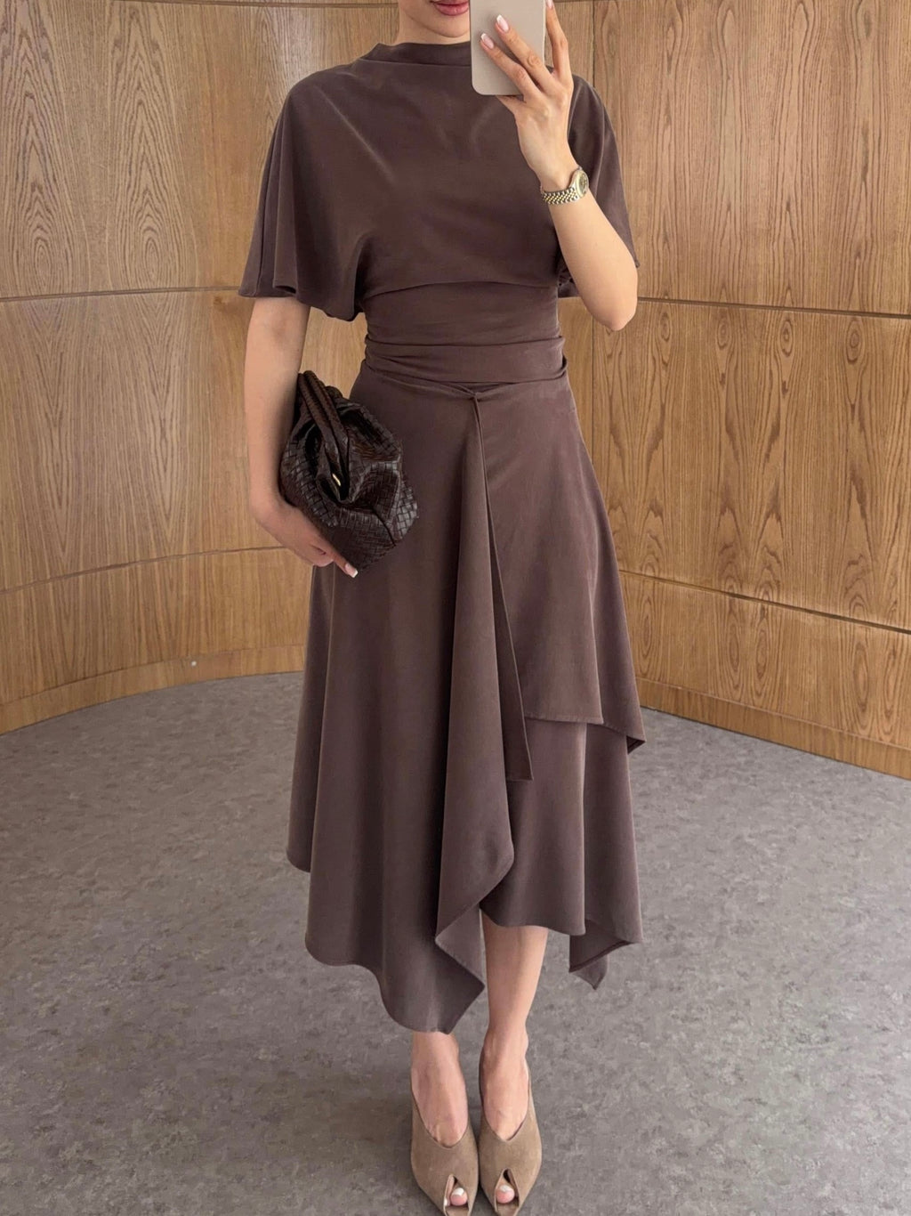 Brown Two-Piece Dress