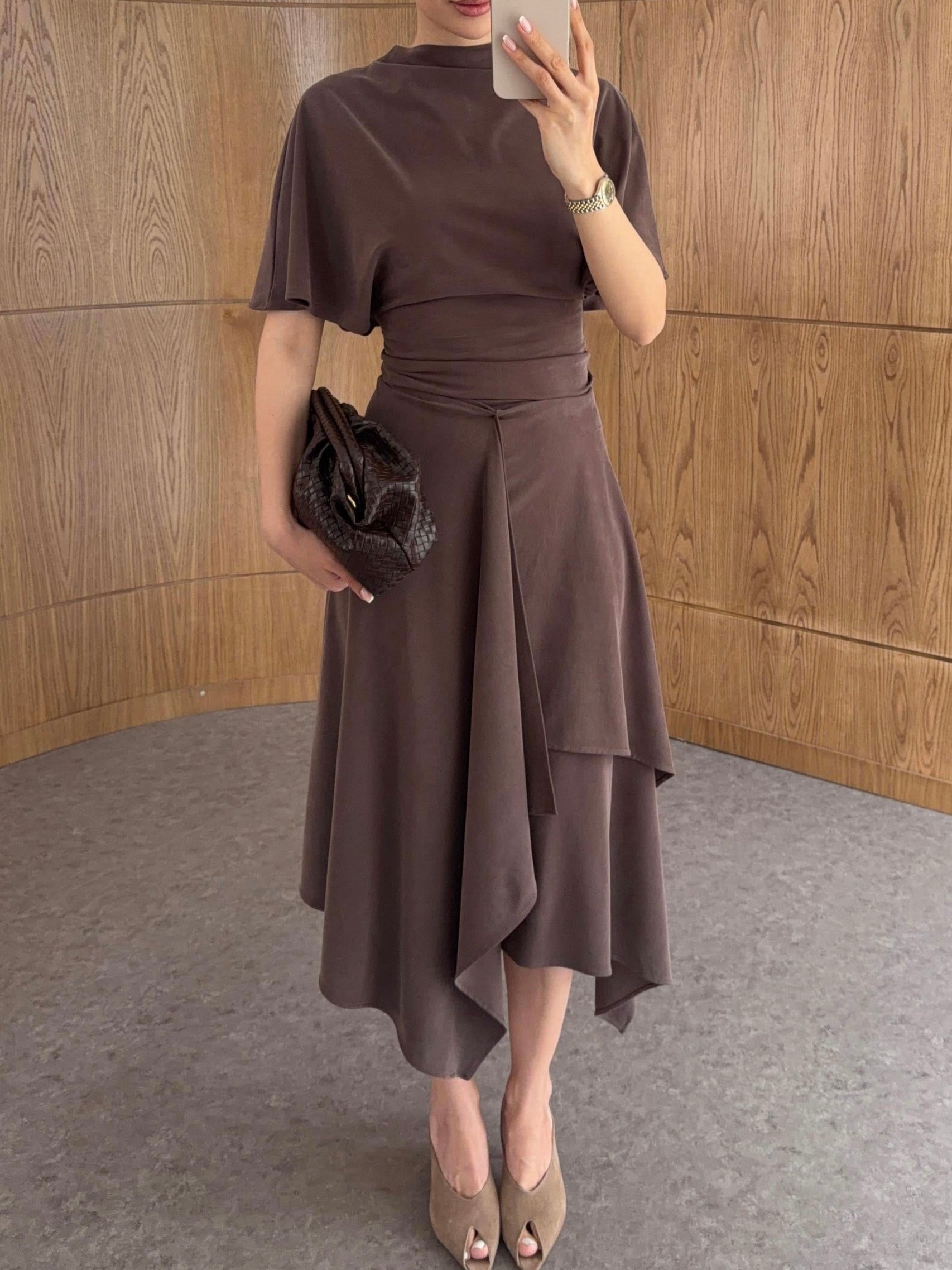 Brown Two-Piece Dress