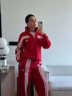 Adidas Red Tracksuit Set