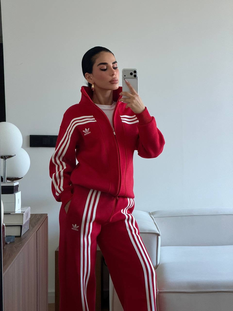 Adidas Red Tracksuit Set