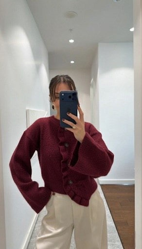 Burgundy Ripple Cardigan