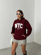 Burgundy New York Hoodie