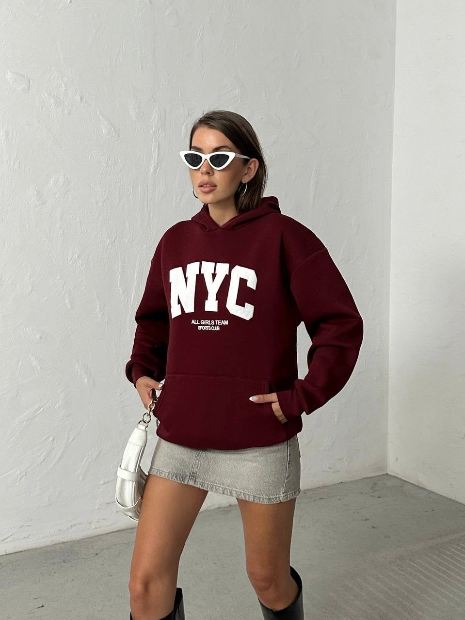 Burgundy New York Hoodie